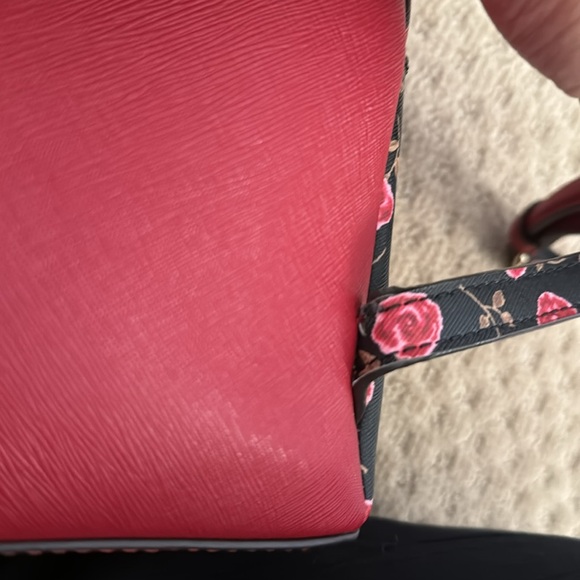 Kate Spade Mini Backpack Red Maroon and Black Roses - Picture 5 of 9